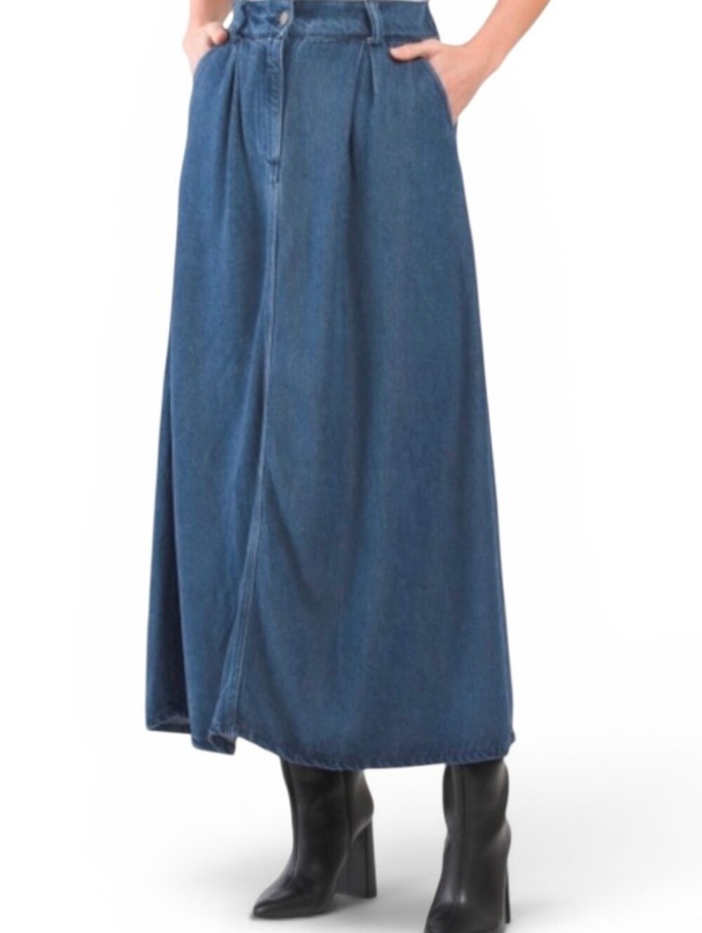 YOUNG FABULOUS & BROKE Pull On Jean Long Skirt - Medium